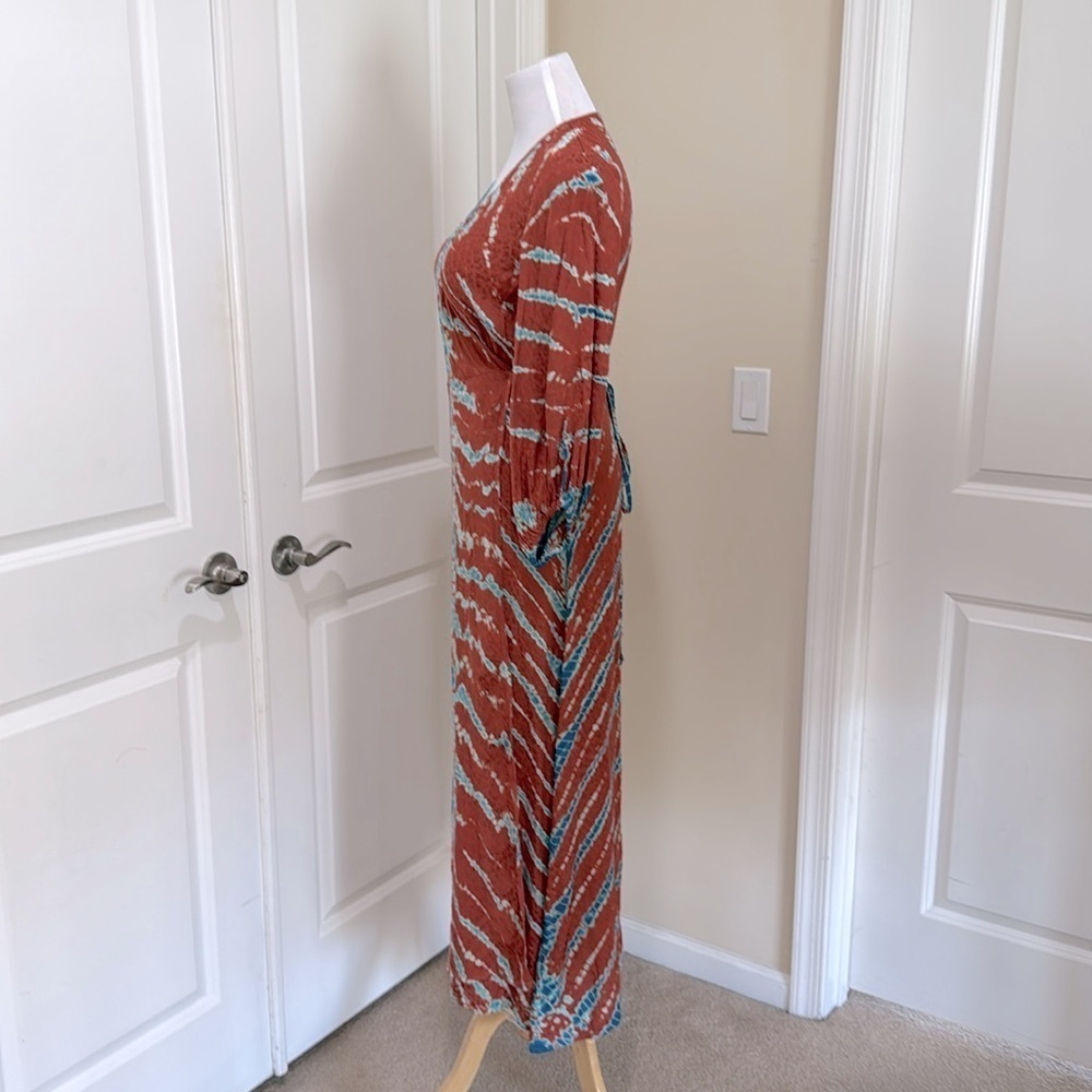 Young Fabulous & Broke Belle Midi Wrap in Mud Savannah Wash Wrap Dress Small - Picture 5 of 9